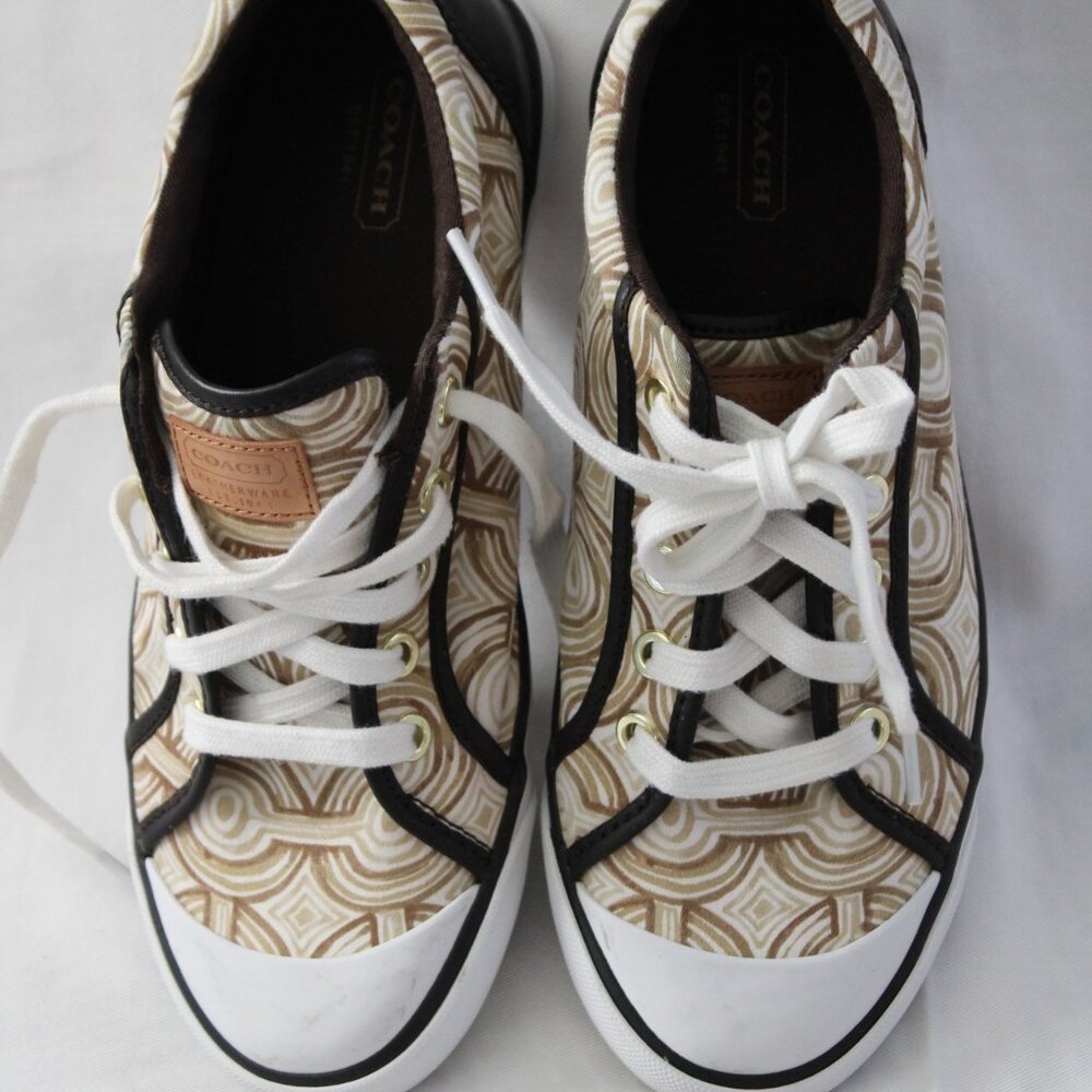 Coach Barrett Pre-Owned C Swirl Logo A1052 Sneakers Size 7.5